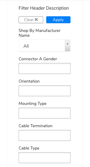 Filter Configurations